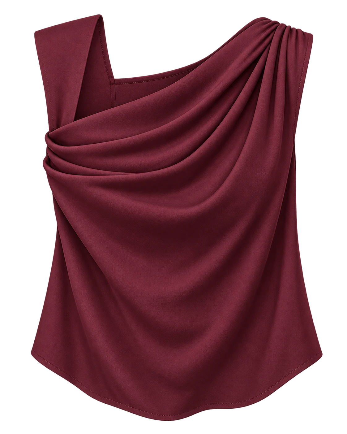 The Drape Neck Top in Burgundy