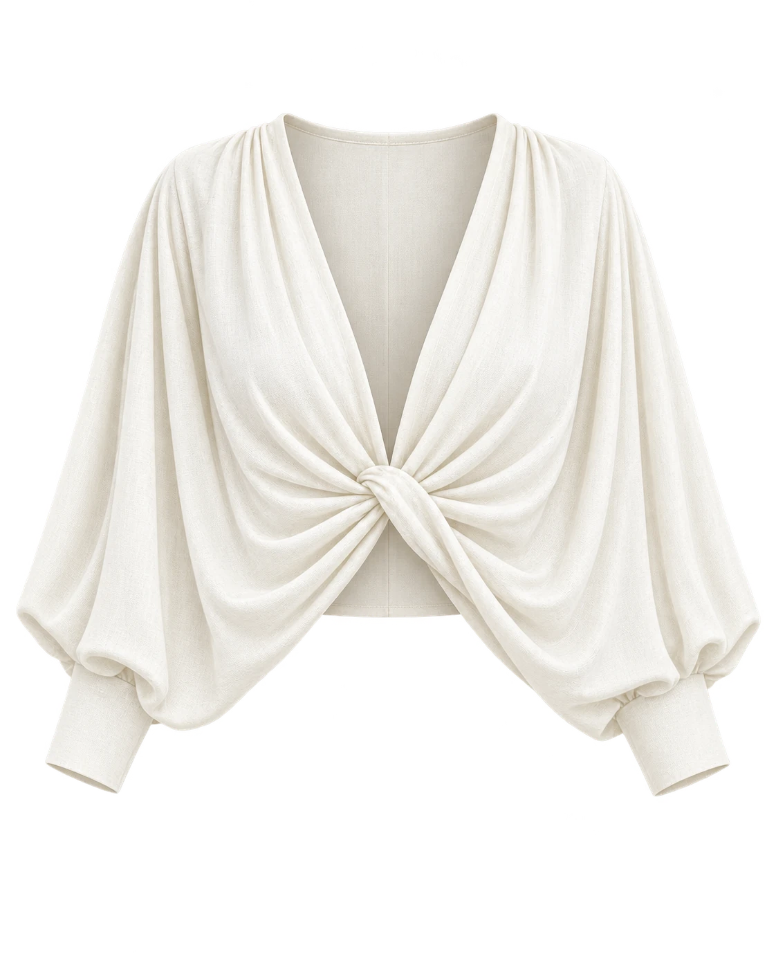 The Front Knot Blouse in Warm Ivory