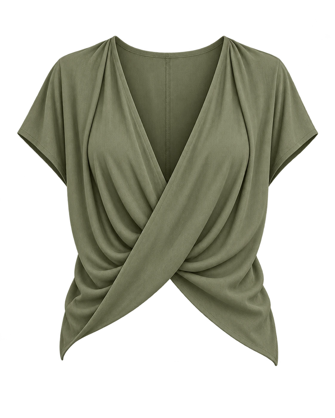 The Wrap Drape Top in Olive