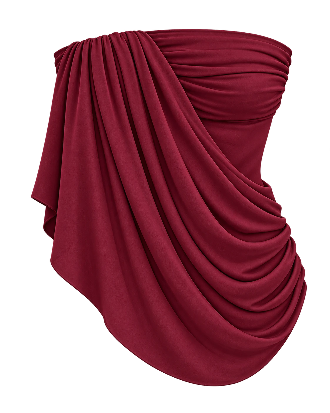 The Bandeau Drape Top in Merlot