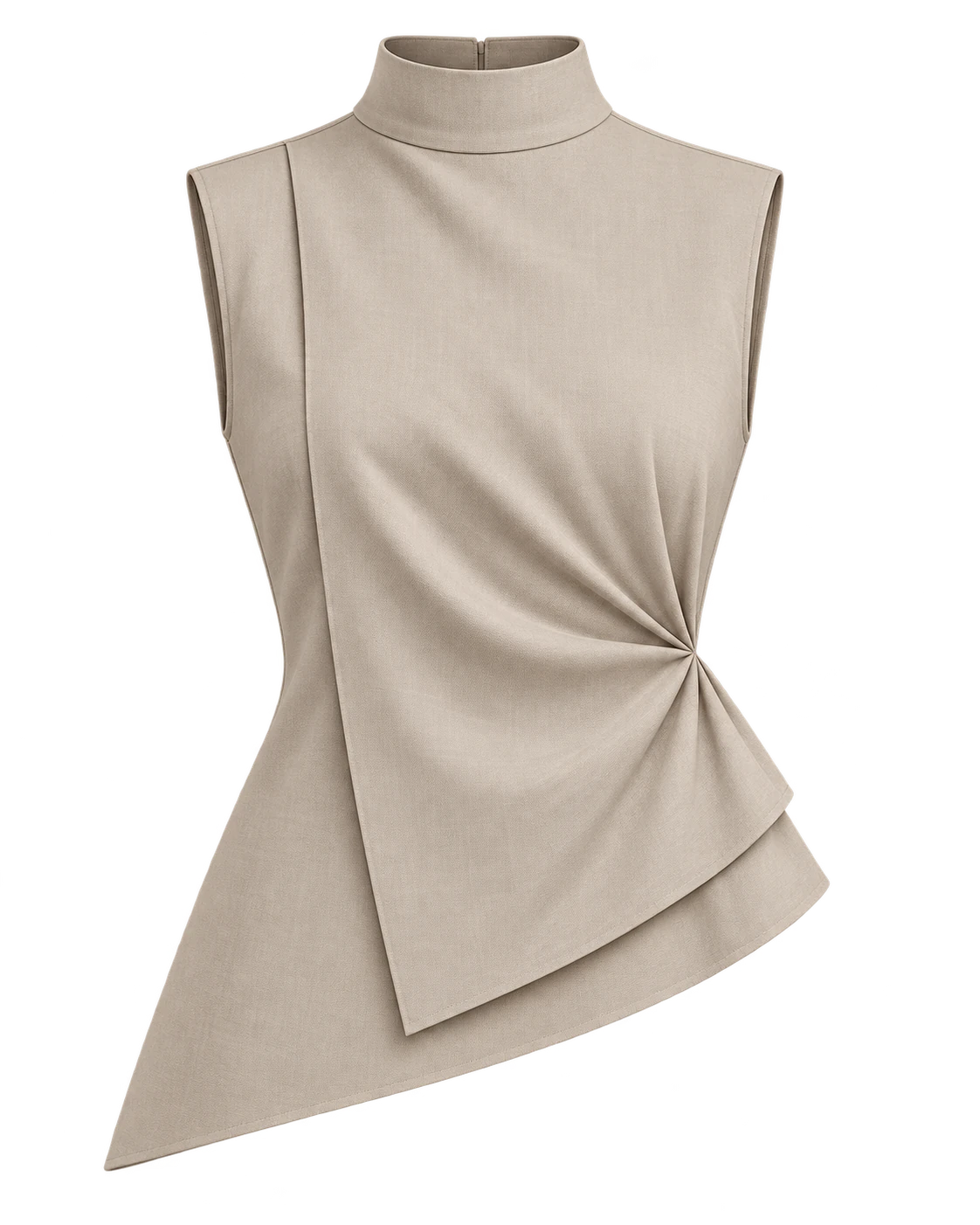 The Asymmetric Layered Top in Warm Taupe