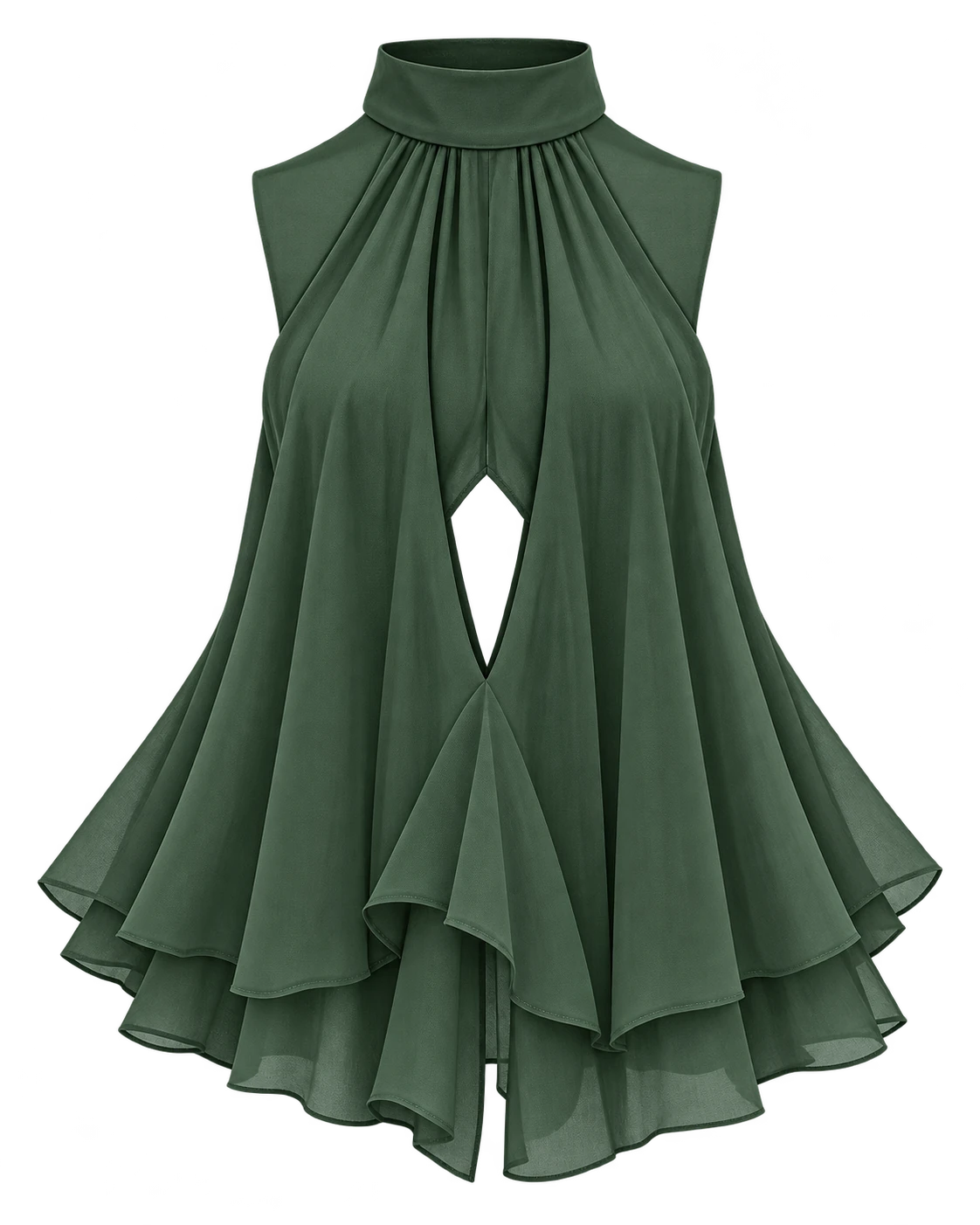The Keyhole Halter Top in Forest