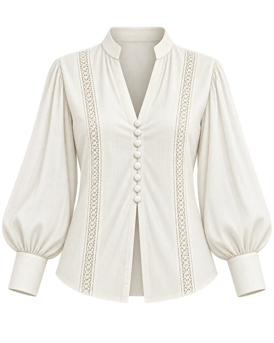 The Bishop Sleeve Shirt in Warm Ivory